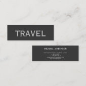 トレンディーかわいいシックなプレーン旅行代理店の名刺 スキニー名刺 (正面/裏面)