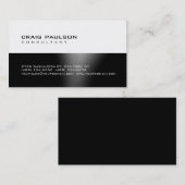 トレンディーかわいいシック白黒グレービジネスカード 名刺 (正面/裏面)