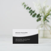 トレンディーかわいいシック白黒スパイラルビジネスカード 名刺 (スタンド正面)