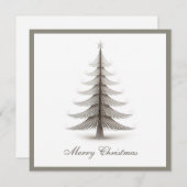 トレンディーかわいいシンプルタイポグラフィクリスマスツリー シーズンカード (正面/裏面)