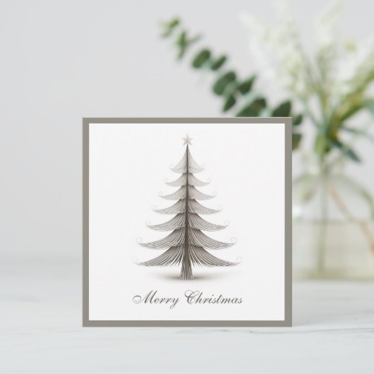 トレンディーかわいいシンプルタイポグラフィクリスマスツリー シーズンカード (スタンド正面)
