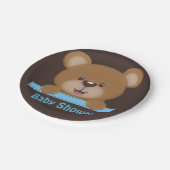 トレンディーかわいいテディベア男の子ベイビーシャワー ペーパープレート (アングル)