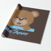 トレンディーかわいいテディベア男の子ベイビーシャワー ラッピングペーパー (アンロールド)