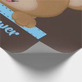 トレンディーかわいいテディベア男の子ベイビーシャワー ラッピングペーパー (角)