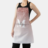 トレンディーかわいいバラ金ゴールド滴下グリッターモノグラム エプロン (インサイチュ)