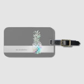 トレンディーかわいいパイナップルストライプ、パーソナライズされた- ラゲッジタグ (正面横)