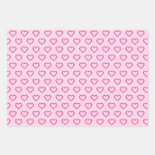 トレンディーかわいいピンクハートパターシンプルン ラッピングペーパーシート (正面2)