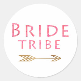 トレンディーかわいいピンク花嫁金ゴールドアローデザイン ラウンドシール