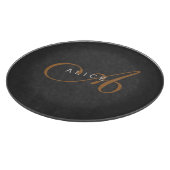 トレンディーかわいいプレーンモノグラムイニシャル名 カッティングボード (角)