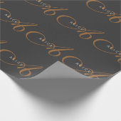 トレンディーかわいいプレーンモノグラムイニシャル名 ラッピングペーパー (角)