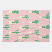 トレンディーかわいいポッテッドサボテン&ピンク キッチンタオル (横)