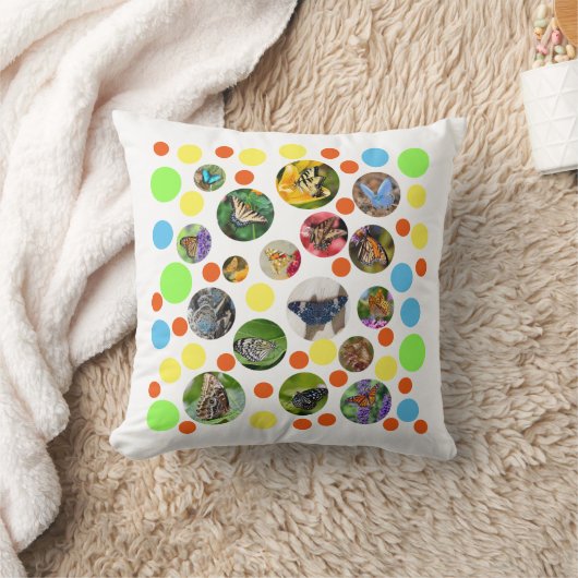 トレンディーかわいいモダン蝶水玉模様キッズ クッション (ブランケット)