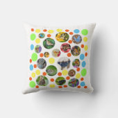 トレンディーかわいいモダン蝶水玉模様キッズ クッション (裏面)