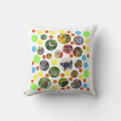 トレンディーかわいいモダン蝶水玉模様キッズ クッション (正面)