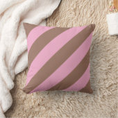 トレンディーかわいいモチャブラウンピンクストライプ色 クッション (ブランケット)