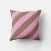 トレンディーかわいいモチャブラウンピンクストライプ色 クッション (裏面)