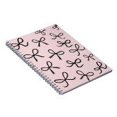 トレンディーかわいい小さな黒い弓ピンク ノートブック (右側)