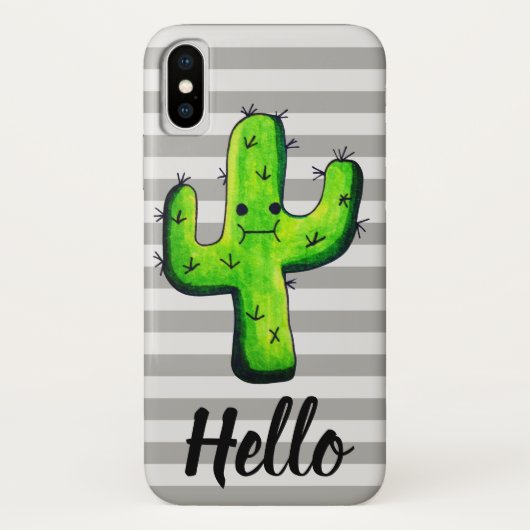 トレンディーかわいい水の色サボテンこんにちは Case-Mate iPhoneケース (裏面)