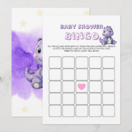 トレンディーかわいい紫色の恐竜の赤ちゃんシャワービンゴ