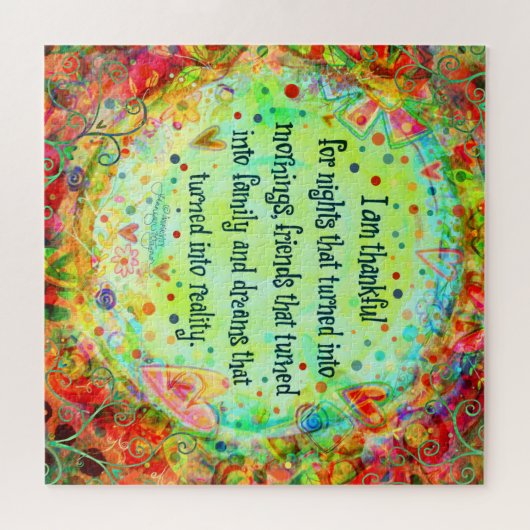 トレンディーかわいらしおもしろい感謝的恵みインスピリシティ ジグソーパズル (横)