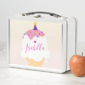 トレンディーかわいらしソルベットアイスクリームコーン散布 メタルランチボックス (インサイチュ)