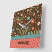 トレンディーかわいらしパーソナライズされたユニーク時計 スクエア壁時計 (傾斜)