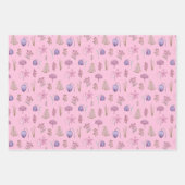 トレンディーかわいらしフラワーズガーデン第1誕生日 ラッピングペーパーシート (正面)