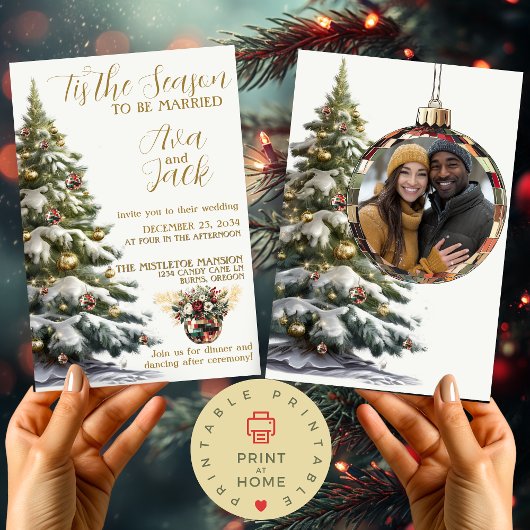 トレンディーがクリスマスツリー結婚したになる季節 招待状