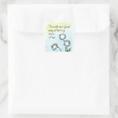 トレンディーことわざフレンズ – 神が気に私たちを連れて行く スクエアシール (バッグ)