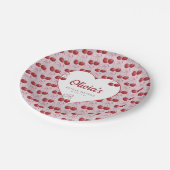 トレンディーさくらんぼオントップブライダルシャワー ペーパープレート (アングル)