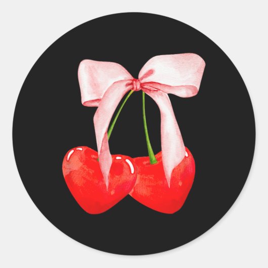 トレンディーさくらんぼソフトガールエラピンクボウリボン価 ラウンドシール (正面)