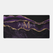 トレンディーすごいパープルアゲート金ゴールドグリッターデスクマット デスクマット (正面)