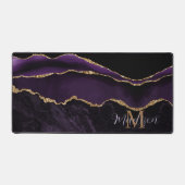トレンディーすごいパープルアゲート金ゴールドグリッターデスクマット デスクマット (正面)