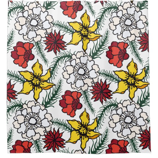 トレンディーでバスルームを活性化 シャワーカーテン (正面)