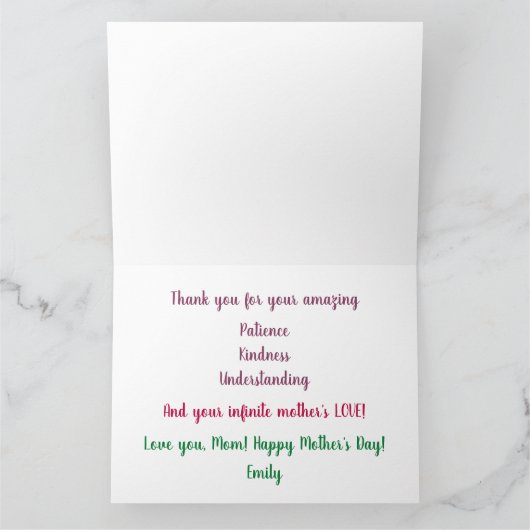 トレンディーで最も完璧な母の水の色のアート牡丹 カード (内部)