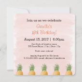 トレンディーとおもしろいPineappleパーティー 招待状 (裏面)