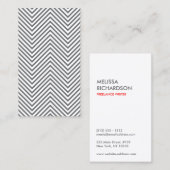 トレンディーとお尻グレー/白シェブロンパターン 名刺 (正面/裏面)