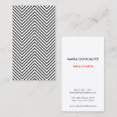 トレンディーとお尻ブラック/ホワイトシェブロンパターン 名刺 (正面/裏面)