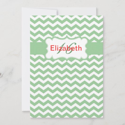 トレンディーとエレガントクラシックchevron birthday 招待状 (正面)
