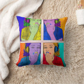 トレンディーとカラフルフォトアートデザイン クッション (ブランケット)