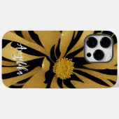 トレンディーとシックフローラブラックと金ゴールド名 Case-Mate iPhoneケース (裏面 (横))