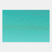 トレンディーとシック・ブルーと金ゴールドアクセント ラッピングペーパーシート (正面3)