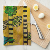 トレンディーとスタイリッシュ鳥と花キッチンタオル キッチンタオル (四つ折り)