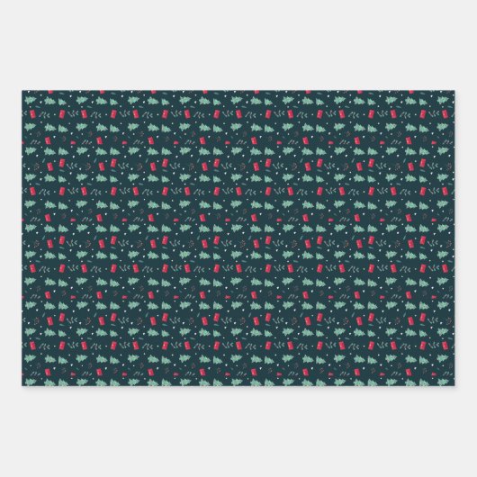 トレンディーとフェスティバルクリスマス ラッピングペーパーシート (正面)