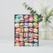 トレンディーと芸術的水色マカロンパターン ポストカード (スタンド正面)