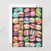 トレンディーと芸術的水色マカロンパターン ポストカード (正面/裏面)