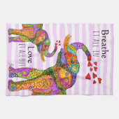 トレンディーと象スタイリッシュと子牛のキッチンタオル キッチンタオル (横)