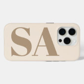 トレンディーなアンティークホワイトのモノグラムケースメイト Case-Mate iPhoneケース (裏面 (横))