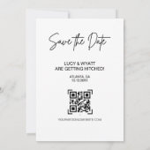 トレンディーなカリグラフィースクリプトの写真付きSave the Date 招待状 (裏面)
