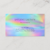 トレンディーなグリッタークラウン 偽ホログラフィック レインボー 名刺 (裏面)